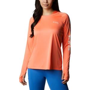 imageColumbia Womens PFG Tidal Tee Hoodie UV Protection MoistureWickingBright NectarWhite Logo