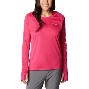 imageColumbia Womens PFG Tidal Tee Hoodie UV Protection MoistureWickingCactus Pink Key West Logo