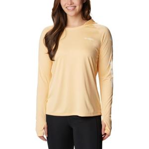 imageColumbia Womens PFG Tidal Tee Hoodie UV Protection MoistureWickingCocoa ButterWhite Logo