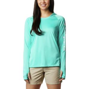 imageColumbia Womens PFG Tidal Tee Hoodie UV Protection MoistureWickingDolphinWhite Logo