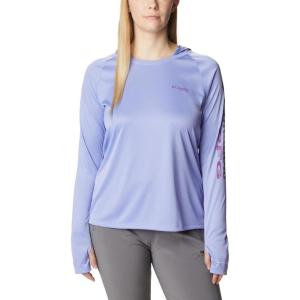 imageColumbia Womens PFG Tidal Tee Hoodie UV Protection MoistureWickingFairytaleBerry Jam Logo