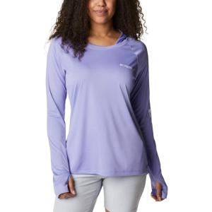 imageColumbia Womens PFG Tidal Tee Hoodie UV Protection MoistureWickingFairytaleWhite Logo