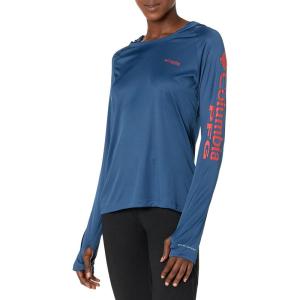 imageColumbia Womens PFG Tidal Tee Hoodie UV Protection MoistureWickingHarbor BlueKing Crab Logo