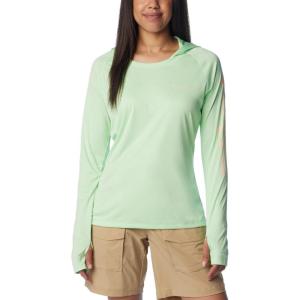 imageColumbia Womens PFG Tidal Tee Hoodie UV Protection MoistureWickingKey WestPeach Fizz Logo