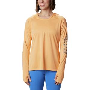 imageColumbia Womens PFG Tidal Tee Hoodie UV Protection MoistureWickingLight JuiceCity Grey Logo