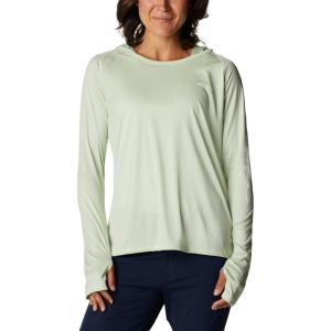 imageColumbia Womens PFG Tidal Tee Hoodie UV Protection MoistureWickingLight LimeWhite Logo