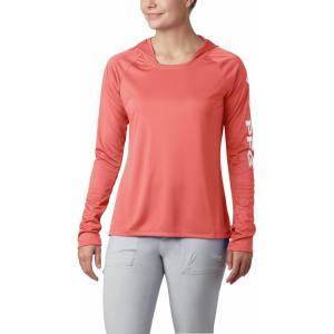 imageColumbia Womens PFG Tidal Tee Hoodie UV Protection MoistureWickingLycheeWhite Logo