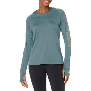 imageColumbia Womens PFG Tidal Tee Hoodie UV Protection MoistureWickingMetalSafari Logo