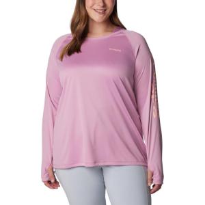 imageColumbia Womens PFG Tidal Tee Hoodie UV Protection MoistureWickingMinuetTiki Pink Logo
