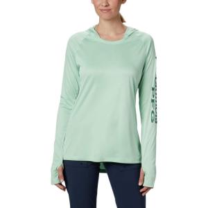 imageColumbia Womens PFG Tidal Tee Hoodie UV Protection MoistureWickingNew MintWaterfall Logo