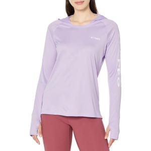 imageColumbia Womens PFG Tidal Tee Hoodie UV Protection MoistureWickingSoft VioletWhite Logo