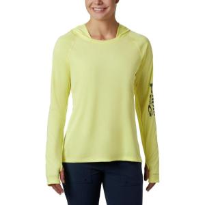 imageColumbia Womens PFG Tidal Tee Hoodie UV Protection MoistureWickingSunnysideCity Grey Logo