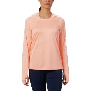 imageColumbia Womens PFG Tidal Tee Hoodie UV Protection MoistureWickingTiki PinkWhite Logo