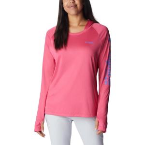imageColumbia Womens PFG Tidal Tee Hoodie UV Protection MoistureWickingUltra PinkViolet Sea Logo