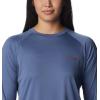 imageColumbia Womens Tidal Tee II Long Sleeve ShirtBluestoneRed Spark Logo