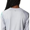 imageColumbia Womens Tidal Tee II Long Sleeve ShirtCirrus GreyElectric Turquoise Logo
