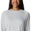 imageColumbia Womens Tidal Tee II Long Sleeve ShirtCool GreyRiptide Logo