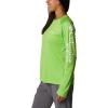 imageColumbia Womens Tidal Tee II Long Sleeve ShirtGreen MambaWhite Logo