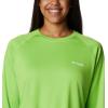 imageColumbia Womens Tidal Tee II Long Sleeve ShirtGreen MambaWhite Logo