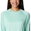 imageColumbia Womens Tidal Tee II Long Sleeve ShirtMint Cay  Tranquil Teal Logo