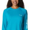 imageColumbia Womens Tidal Tee II Long Sleeve ShirtOcean TealWhite Logo