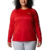 imageColumbia Womens Tidal Tee II Long Sleeve ShirtRed SparkWhite Logo