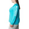 imageColumbia Womens Tidal Tee II Long Sleeve ShirtTurquoiseWhite Logo