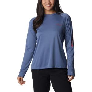 imageColumbia Womens Tidal Tee II Long Sleeve ShirtBluestoneRed Spark Logo
