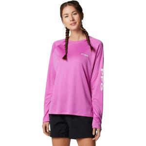 imageColumbia Womens Tidal Tee II Long Sleeve ShirtBright LavenderWhite Logo