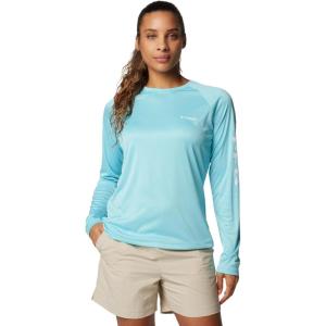 imageColumbia Womens Tidal Tee II Long Sleeve ShirtCocoa ButterSalmon Logo