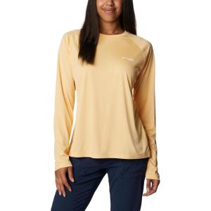 imageColumbia Womens Tidal Tee II Long Sleeve ShirtCocoa ButterWhite Logo