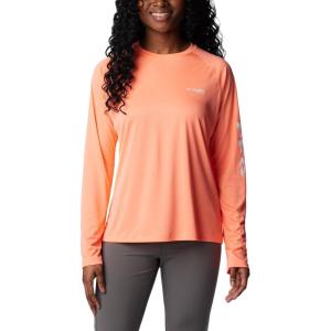 imageColumbia Womens Tidal Tee II Long Sleeve ShirtCoral GlowWhite Logo