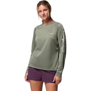 imageColumbia Womens Tidal Tee II Long Sleeve ShirtCypress HeatherDark Stone Logo