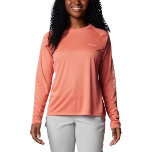 imageColumbia Womens Tidal Tee II Long Sleeve ShirtFaded PeachFaux Pink Logo