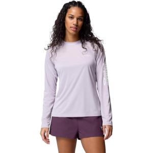 imageColumbia Womens Tidal Tee II Long Sleeve ShirtLavender Pearl HeatherWhite Logo