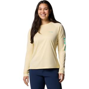 imageColumbia Womens Tidal Tee II Long Sleeve ShirtLemon WashGlaze Green Logo