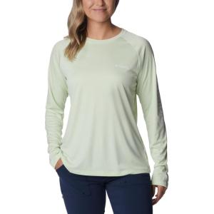 imageColumbia Womens Tidal Tee II Long Sleeve ShirtLight LimeWhite Logo