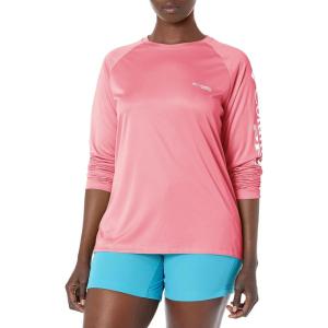 imageColumbia Womens Tidal Tee II Long Sleeve ShirtLycheeWhite Logo