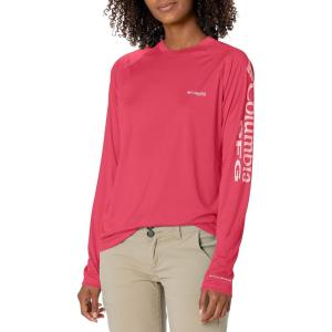 imageColumbia Womens Tidal Tee II Long Sleeve ShirtNeon SunriseTiki Pink Logo