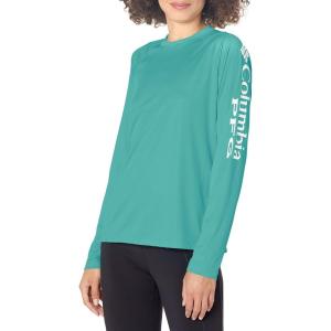 imageColumbia Womens Tidal Tee II Long Sleeve ShirtTealWhite Logo