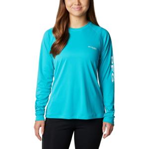 imageColumbia Womens Tidal Tee II Long Sleeve ShirtTurquoiseWhite Logo