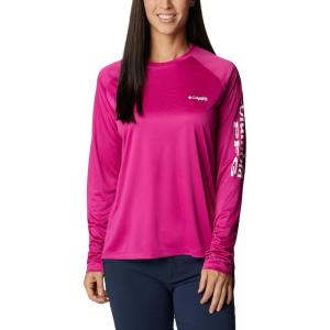 imageColumbia Womens Tidal Tee II Long Sleeve ShirtWild FuchsiaWhite Logo