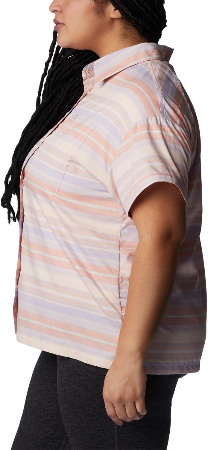 imageColumbia Womens Silver Ridge Utility Short Sleeve ShirtPeachPainted Hills Stripe