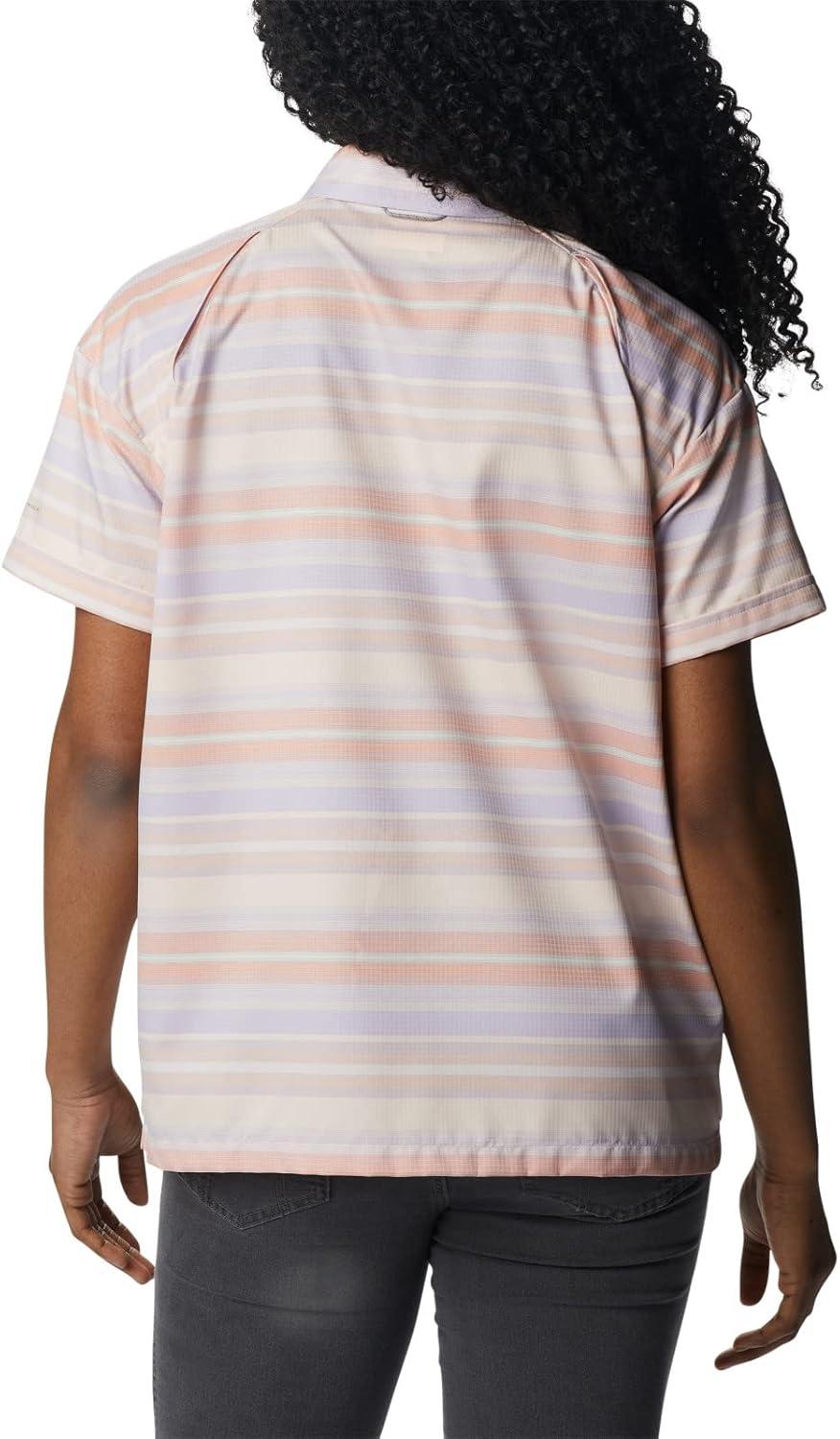 imageColumbia Womens Silver Ridge Utility Short Sleeve ShirtPeachPainted Hills Stripe