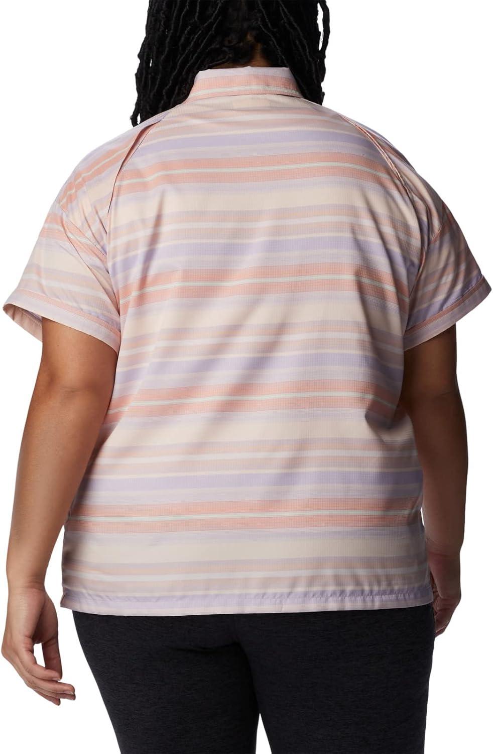 imageColumbia Womens Silver Ridge Utility Short Sleeve ShirtPeachPainted Hills Stripe