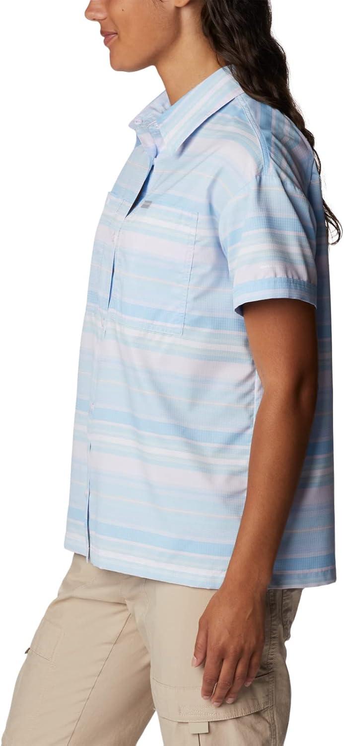 imageColumbia Womens Silver Ridge Utility Short Sleeve ShirtPurple TintPainted Hills Stripe