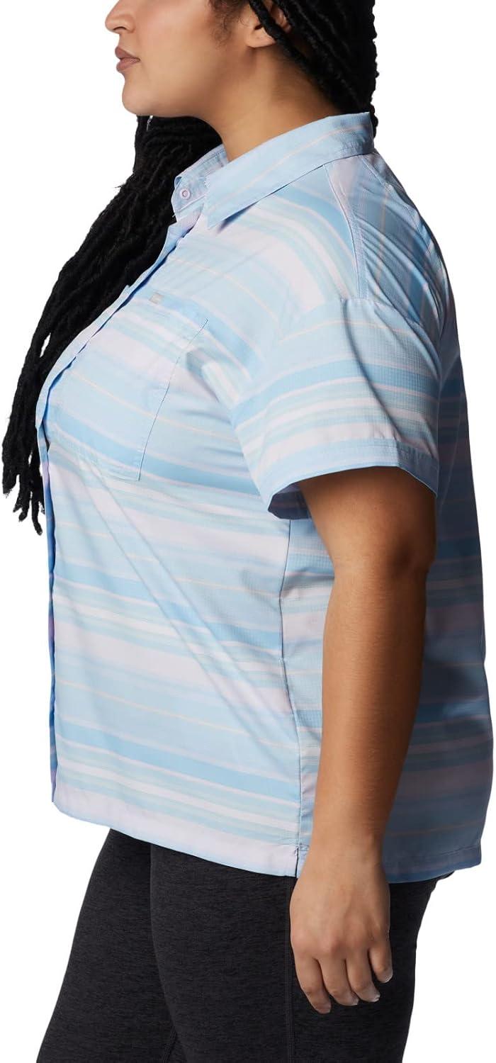 imageColumbia Womens Silver Ridge Utility Short Sleeve ShirtPurple TintPainted Hills Stripe
