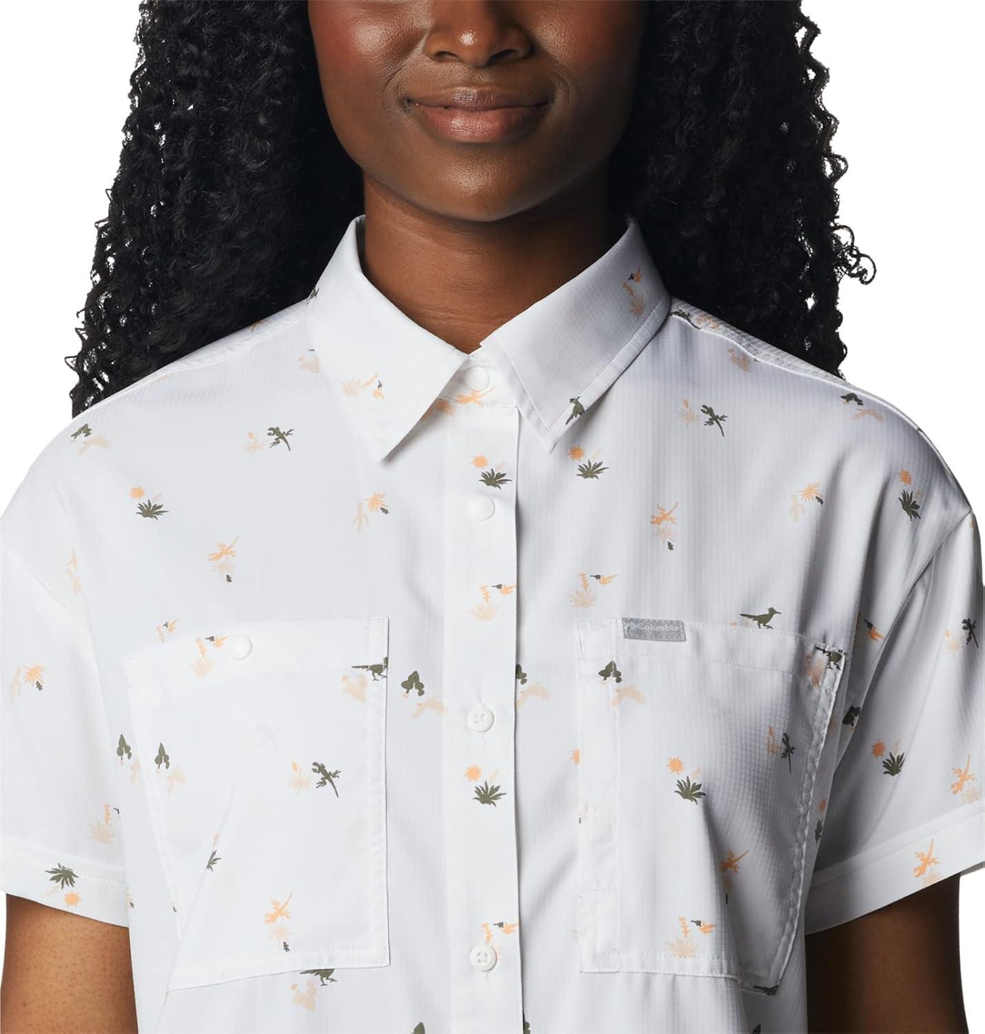 imageColumbia Womens Silver Ridge Utility Short Sleeve ShirtWhiteBaja Blitz
