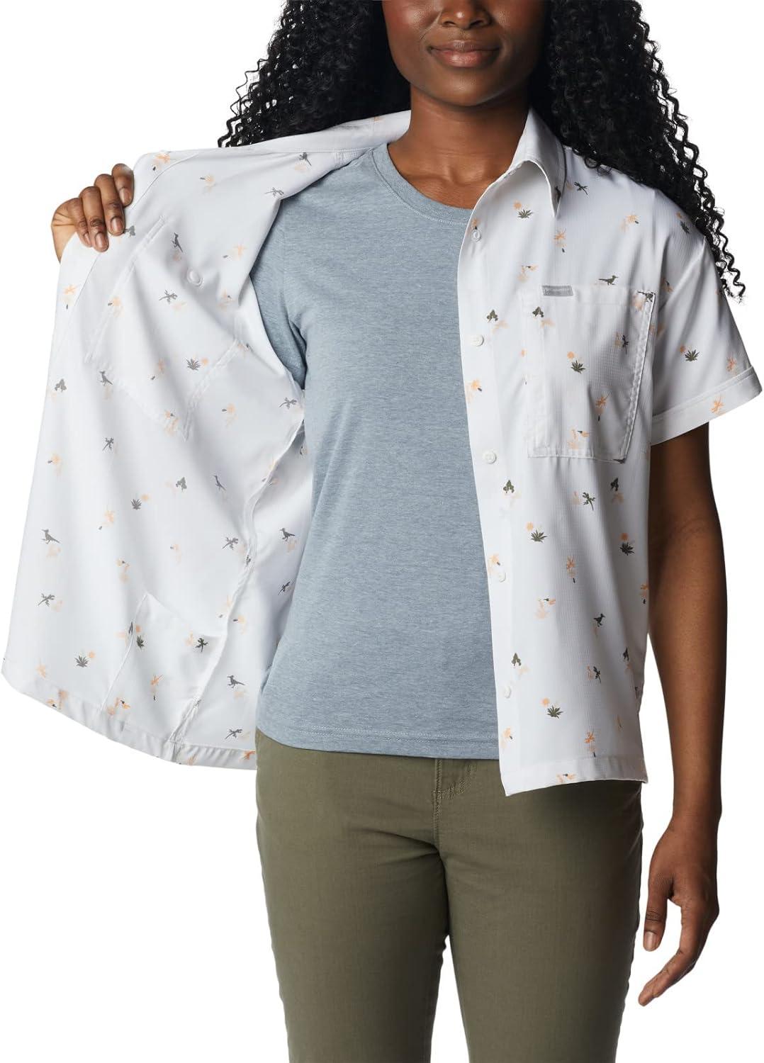 imageColumbia Womens Silver Ridge Utility Short Sleeve ShirtWhiteBaja Blitz