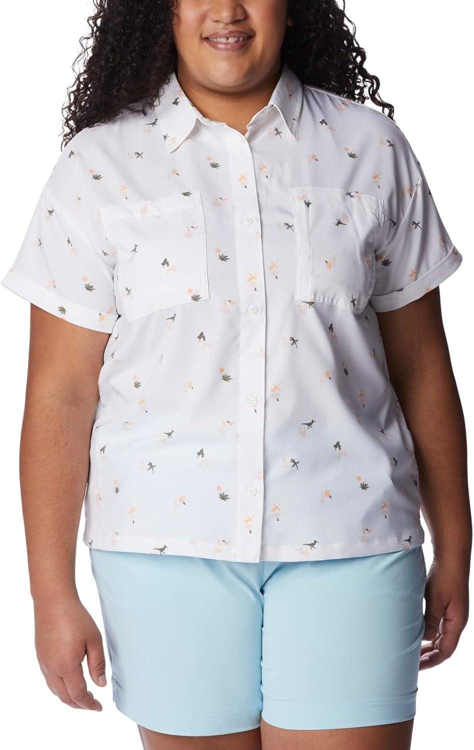 imageColumbia Womens Silver Ridge Utility Short Sleeve ShirtWhiteBaja Blitz